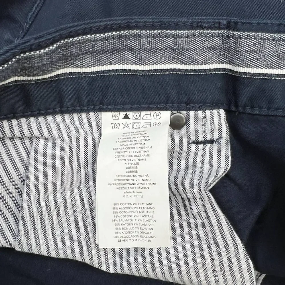 New Michael Kors Men US 34x32 Midnight Blue Pants Grant Classic Fit Slim